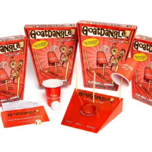 Red Goatdangle game boxes and components displayed.