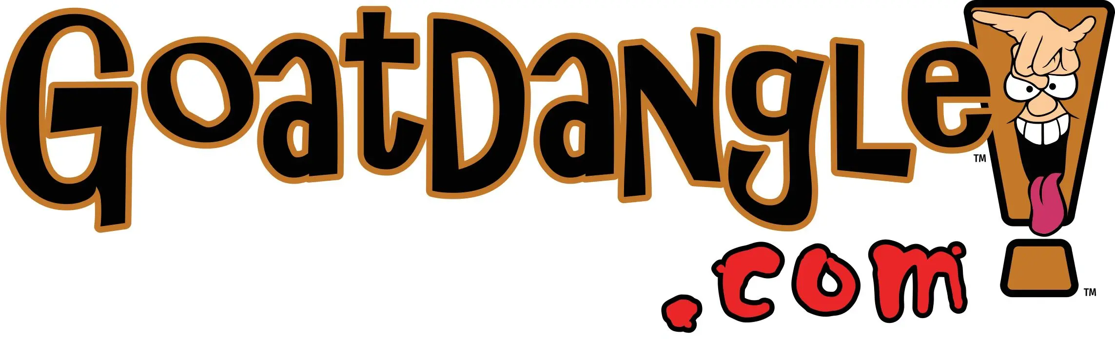 GoatDangle.com logo with cartoon goat face.